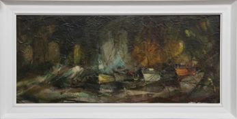 HARBOUR NOCTURNE, AN OIL BY DON SMITH