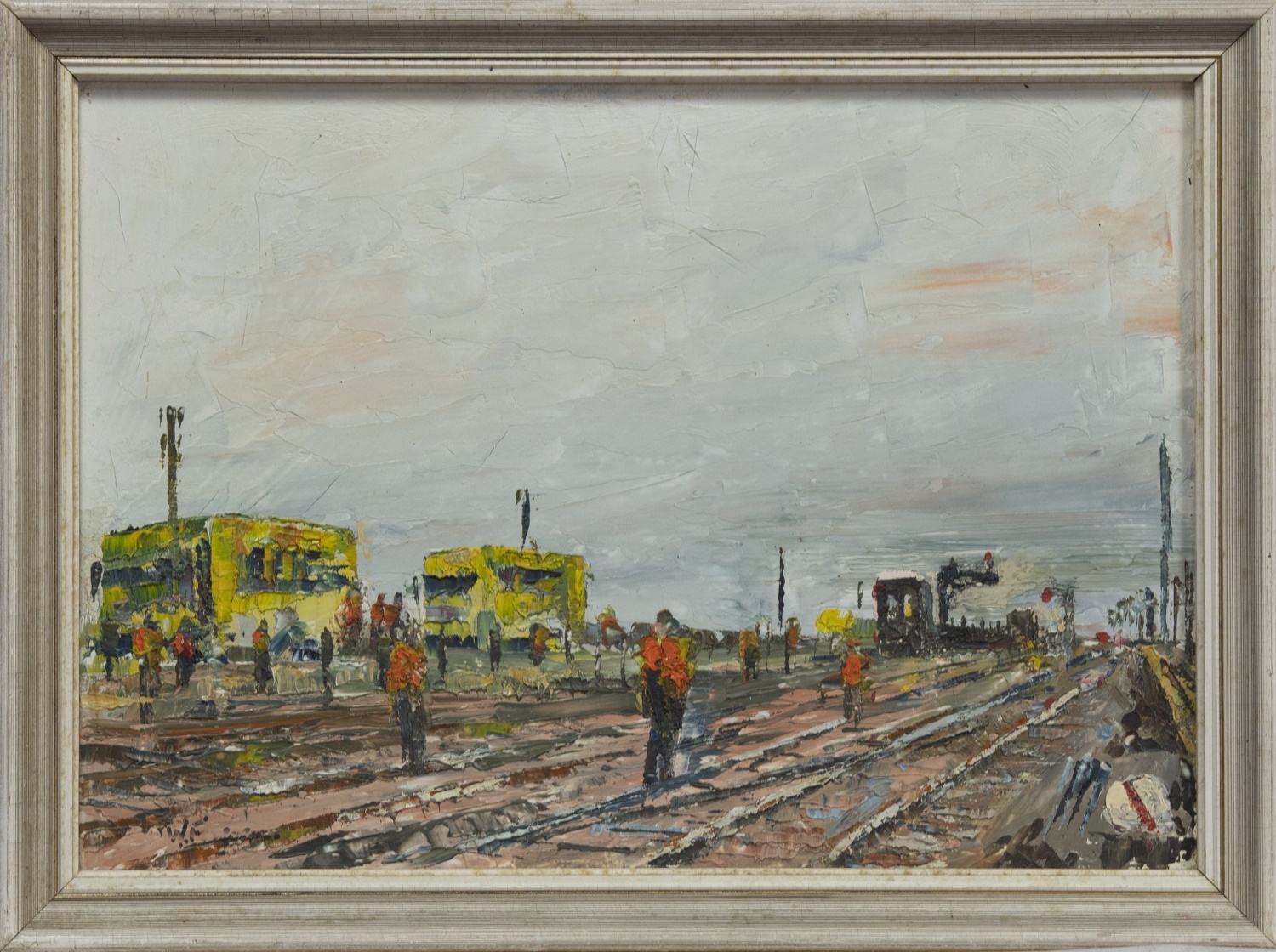 TRAIN TRACKS, AN OIL BY WILLIAM FERGUSSON