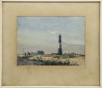LIGHTHOUSE, A WATERCOLOUR BY F L BLANCHARD