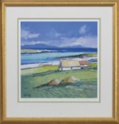 COTTAGES ON COLL, A PRINT BY ROBERT KELSEY