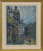 STREET SCENE - BOULOGNE, A PASTEL BY GEORGE MANCHESTER