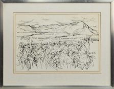 POTATO FIELD AT LOCH EWE, AN INK BY JACK FIRTH