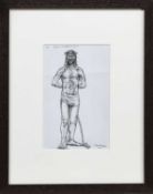 JESUS IS CONDEMNED TO DEATH, A PEN AND INK BY FRANK MCFADDEN