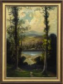 THE VALLEY OF THE DEE AT MAR LODGE, AN OIL BY BENJAMIN DAVIS