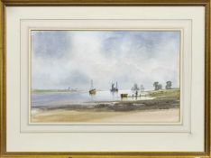 FOUR SEASCAPE WATERCOLOURS BY R WITCHARD