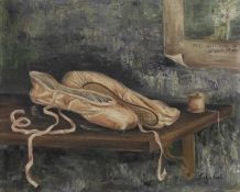 BALLET SLIPPERS, AN OIL BY EVE COOTE