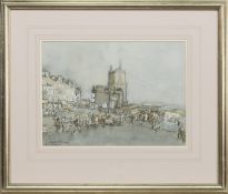 MARKET DAY, DUNDEE, A WATERCOLOUR BY ANDREW NIELSON