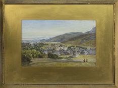 A VIEW OF HOLLYROOD PALACE FROM CALTON HILL, A WATERCOLOUR BY GEORGE GRAY