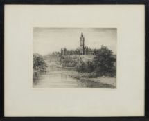 GLASGOW UNIVERSITY, AN ETCHING BY WALKER LOWARS