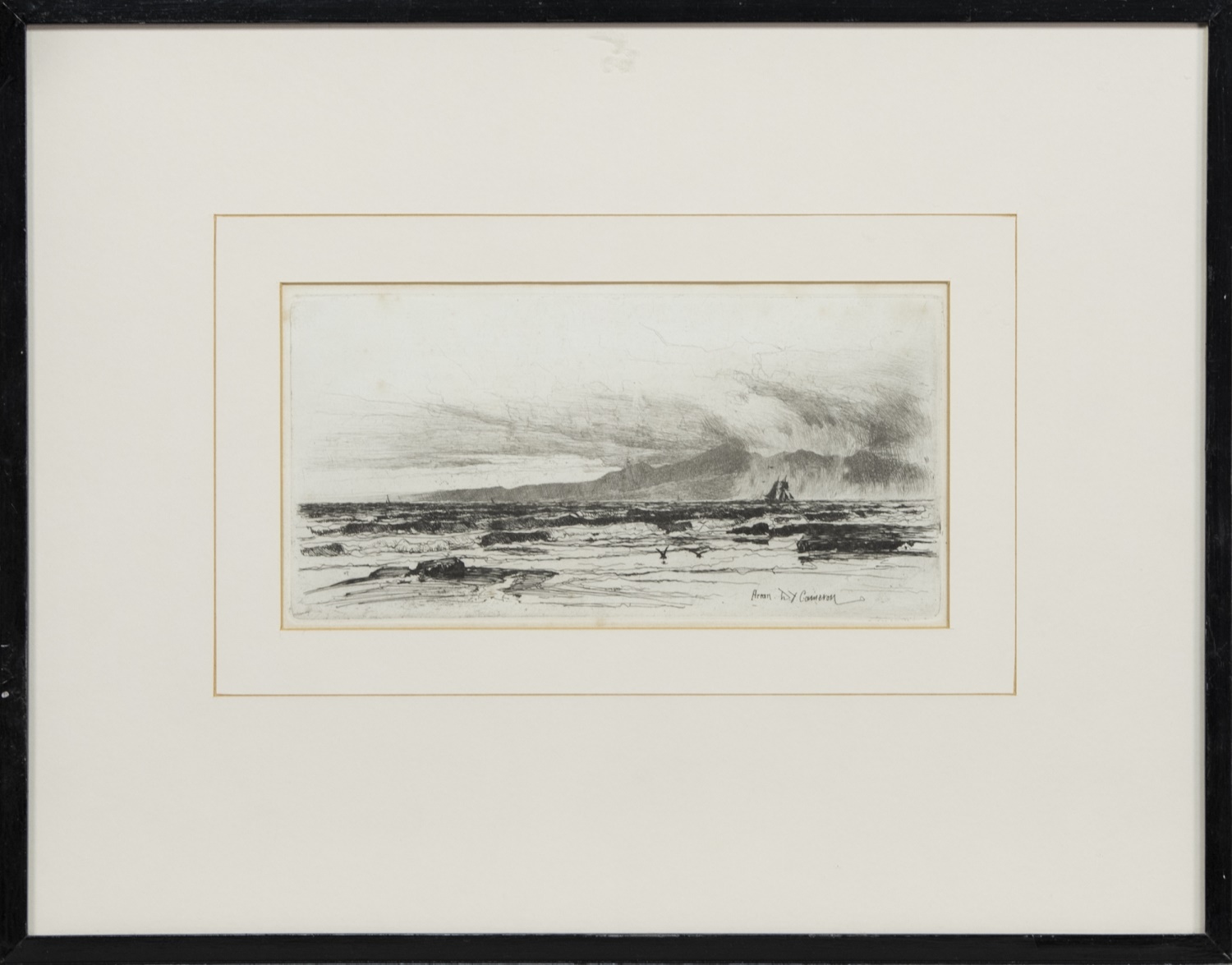 ARRAN, AN ETCHING BY D Y CAMERON