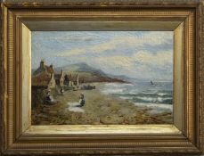 EAST LOTHIAN SHORE, AN OIL BY J M DODDS