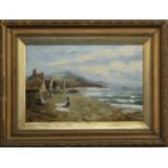 EAST LOTHIAN SHORE, AN OIL BY J M DODDS