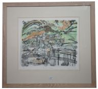 PYRENEAN VILLAGE, A LITHOGRAPH BY THORA CLYNE