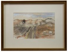 WINTER FIELDS, TILLYRIE, A WATERCOLOUR BY THORA CLYNE