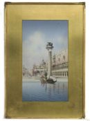 GONDOLA, SAN MARCO, A WATERCOLOUR BY UMBERTO ONGONIA