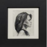 SELF PORTRAIT, A CHARCOAL BY MAXINE MACKIE