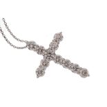 A DIAMOND CROSS PENDANT