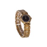 A LADY'S RAYMOND WEIL GOLD PLATED QUARTZ WRIST WATCH