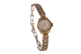 A LADY'S RECORD NINE CARAT GOLD CASED MANUAL WIND WRIST WATCH