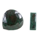 **TWO CERTIFICATED UNMOUNTED EMERALDS