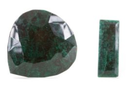 **TWO CERTIFICATED UNMOUNTED EMERALDS