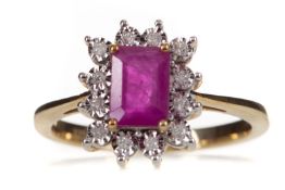 A RUBY AND DIAMOND RING