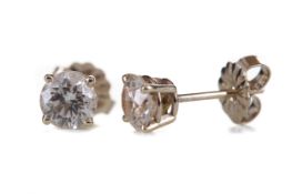 A PAIR OF DIAMOND STUD EARRINGS