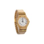 A LADY'S RAYMOND WEIL GOLD PLATED QUARTZ WRIST WATCH