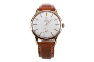 A GENTLEMAN'S OMEGA SEAMASTER 30 GOLD PLATED MANUAL WIND WRIST WATCH