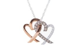 A DIAMOND DOUBLE HEART PENDANT