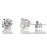 A PAIR OF MOISSANITE STUD EARRINGS