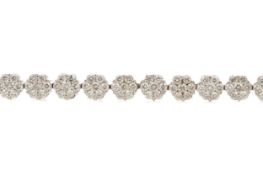 A DIAMOND FLOWER CLUSTER BRACELET