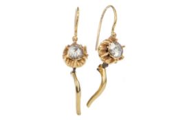 A PAIR OF ROSE CUT DIAMOND EARRINGS