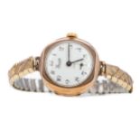 A LADY'S PRECISTA NINE CARAT GOLD MANUAL WIND WRIST WATCH