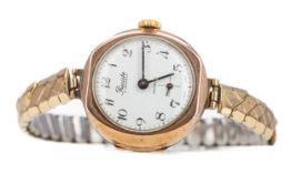 A LADY'S PRECISTA NINE CARAT GOLD MANUAL WIND WRIST WATCH