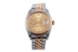 A GENTLEMAN'S ROLEX DATEJUST STAINLESS STEEL AUTOMATIC WRIST WATCH