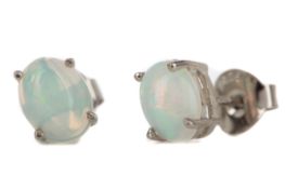 A PAIR OF ETHIOPIAN OPAL STUD EARRINGS