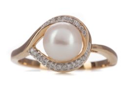 A PEARL AND DIAMOND RING