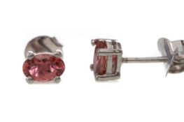 A PAIR OF PINK TOURMALINE STUD EARRINGS