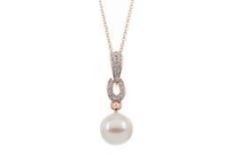 A PEARL AND DIAMOND PENDANT