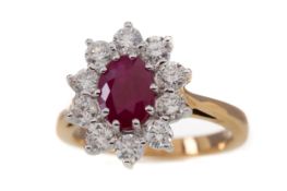 A CERTIFICATED RUBY AND DIAMOND RING