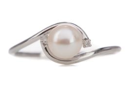 A PEARL AND DIAMOND RING