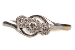 A DIAMOND THREE STONE RING