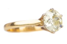 AN OLD EUROPEAN CUT DIAMOND SOLITAIRE RING