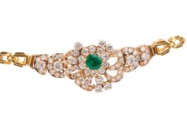 AN EMERALD AND DIAMOND BRACELET