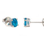 A PAIR OF NEON APATITE STUD EARRINGS