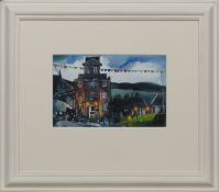 BUNTING AT DUSK, DUNOON, A WATERCOLOUR BY BRYAN EVANS