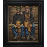 FATHER & SON, AN OIL BY GRAHAM MCKEAN
