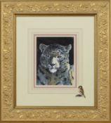 SNOW LEOPARD, A MIXED MEDIA BY JIM BROWN