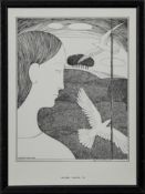 GIRL AT WINDOW, A LITHOGRAPH BY HANNAH FRANK